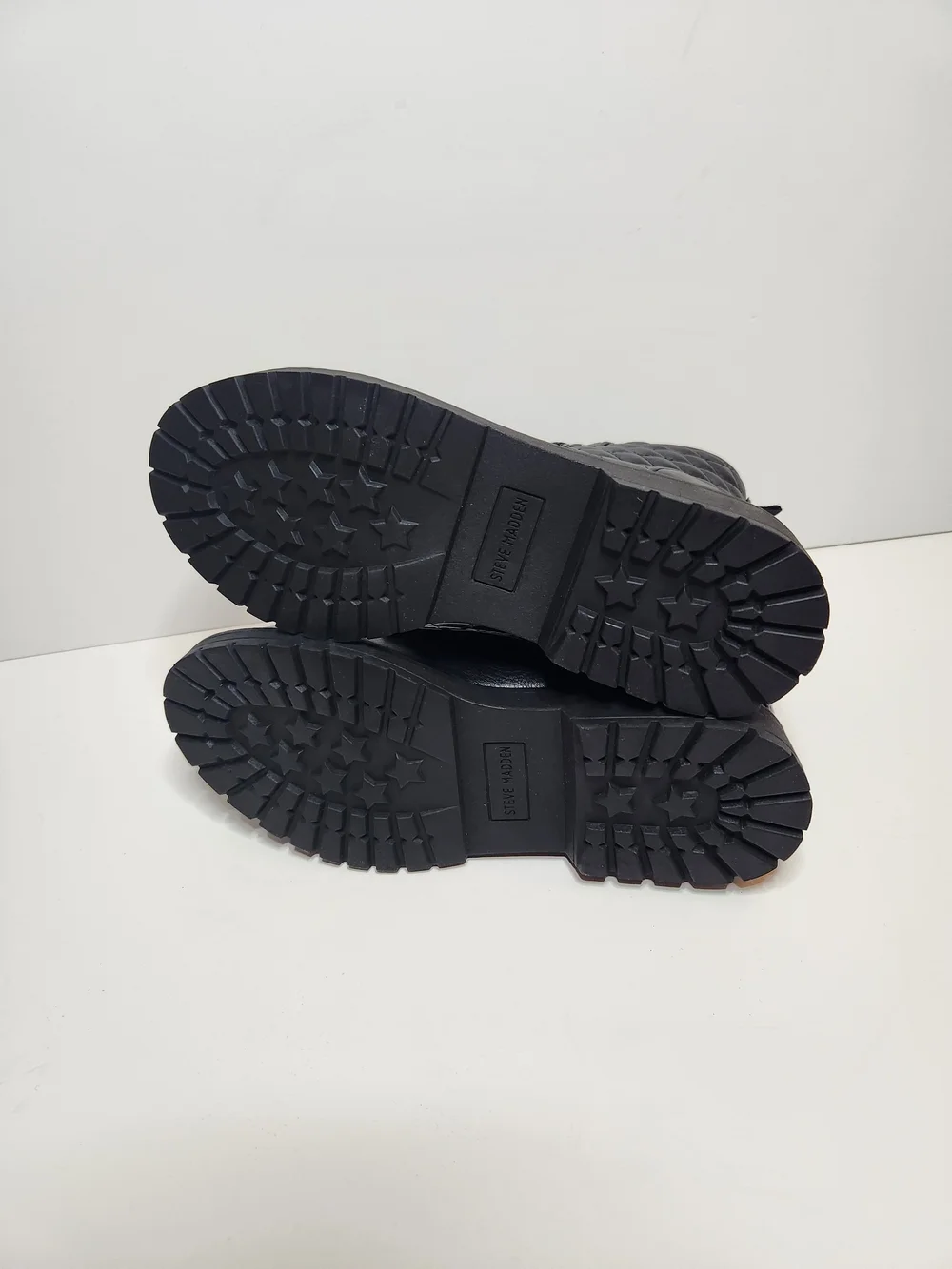 Girls Steve Madden Quilted Black Combat Boots